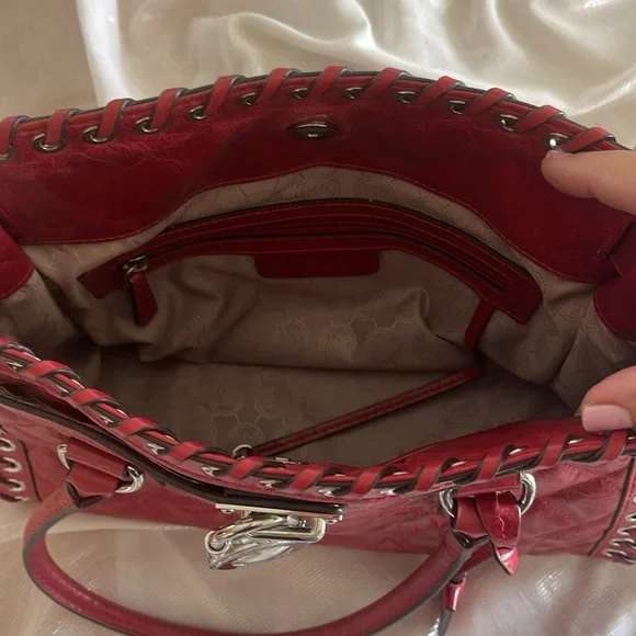 Michael Kors Hamilton Hippie Grommet Red bag - Picture 7 of 8